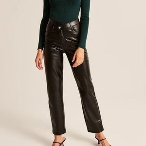 NWT Abercrombie Vegan Leather Dad Jeans